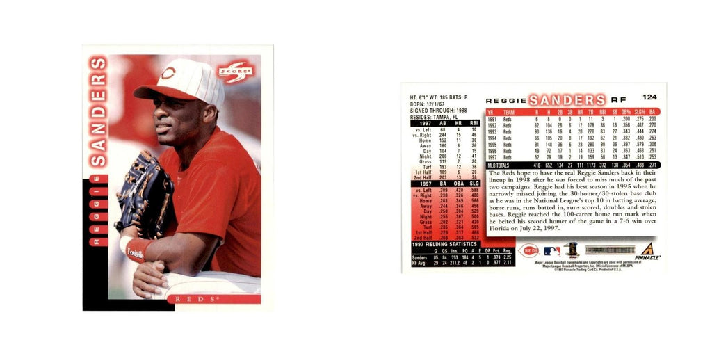 1998 Score Reggie Sanders Baseball Cards #124
