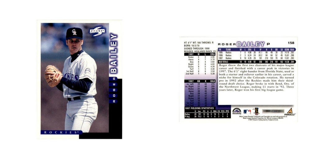 1998 Score Roger Bailey Baseball Cards #158