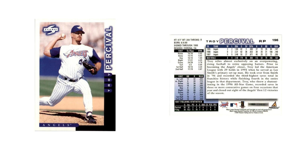 1998 Score Troy Percival Baseball Cards #196