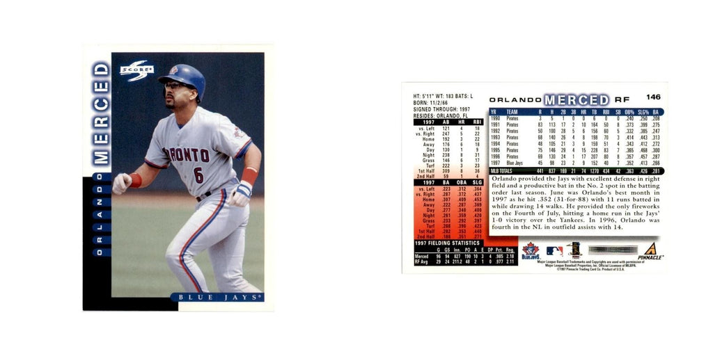 1998 Score Orlando Merced Baseball Cards #146
