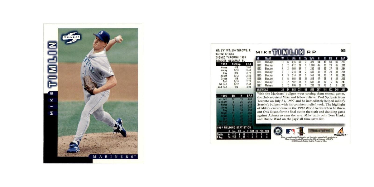 1998 Score Mike Timlin Baseball Cards #95