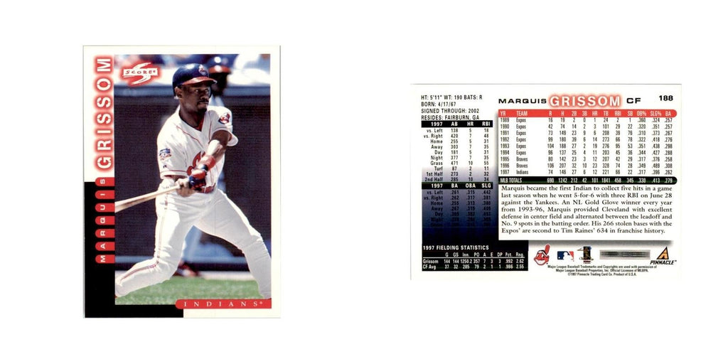 1998 Score Marquis Grissom Baseball Cards #188