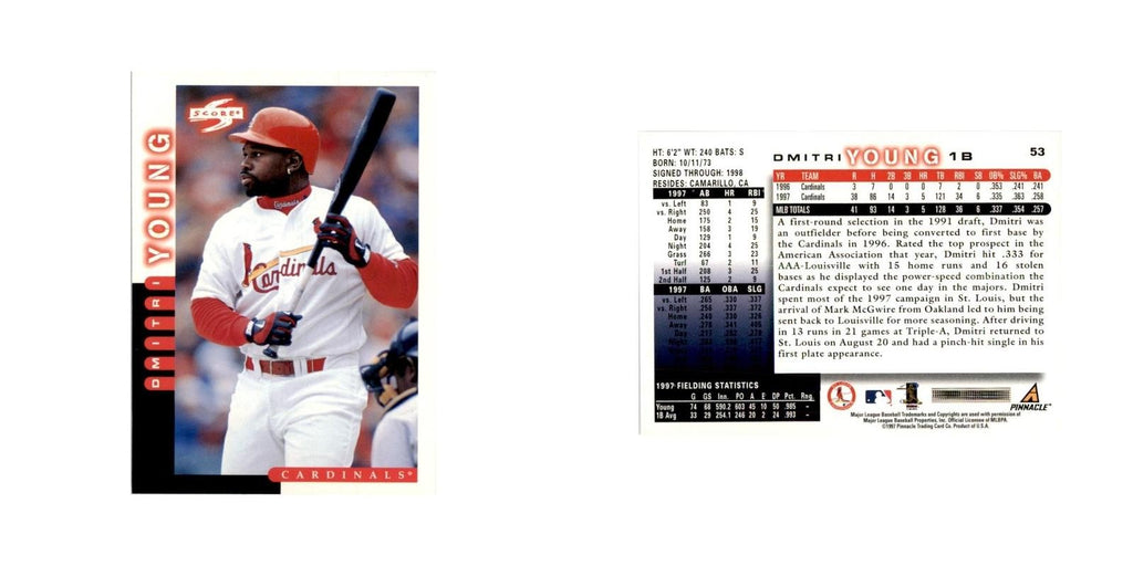 1998 Score Dmitri Young Baseball Cards #53