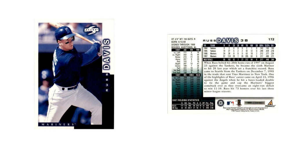 1998 Score Russ Davis Baseball Cards #172