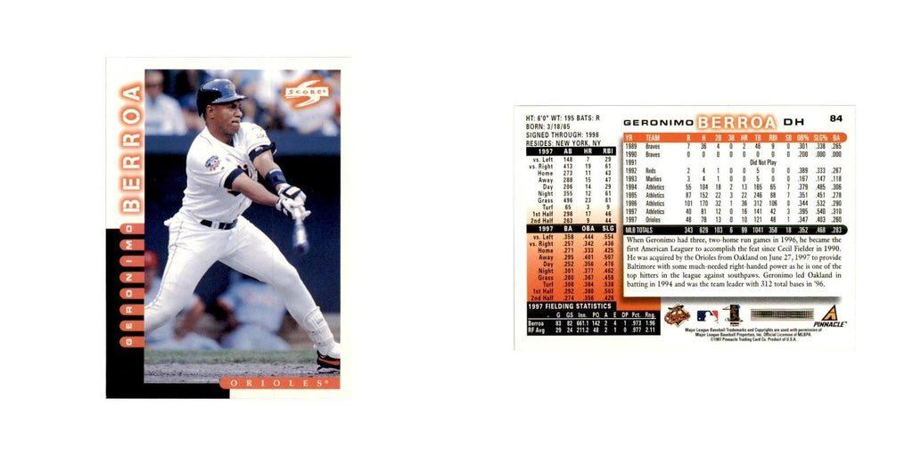 1998 Score Geronimo Berroa Baseball Cards #84