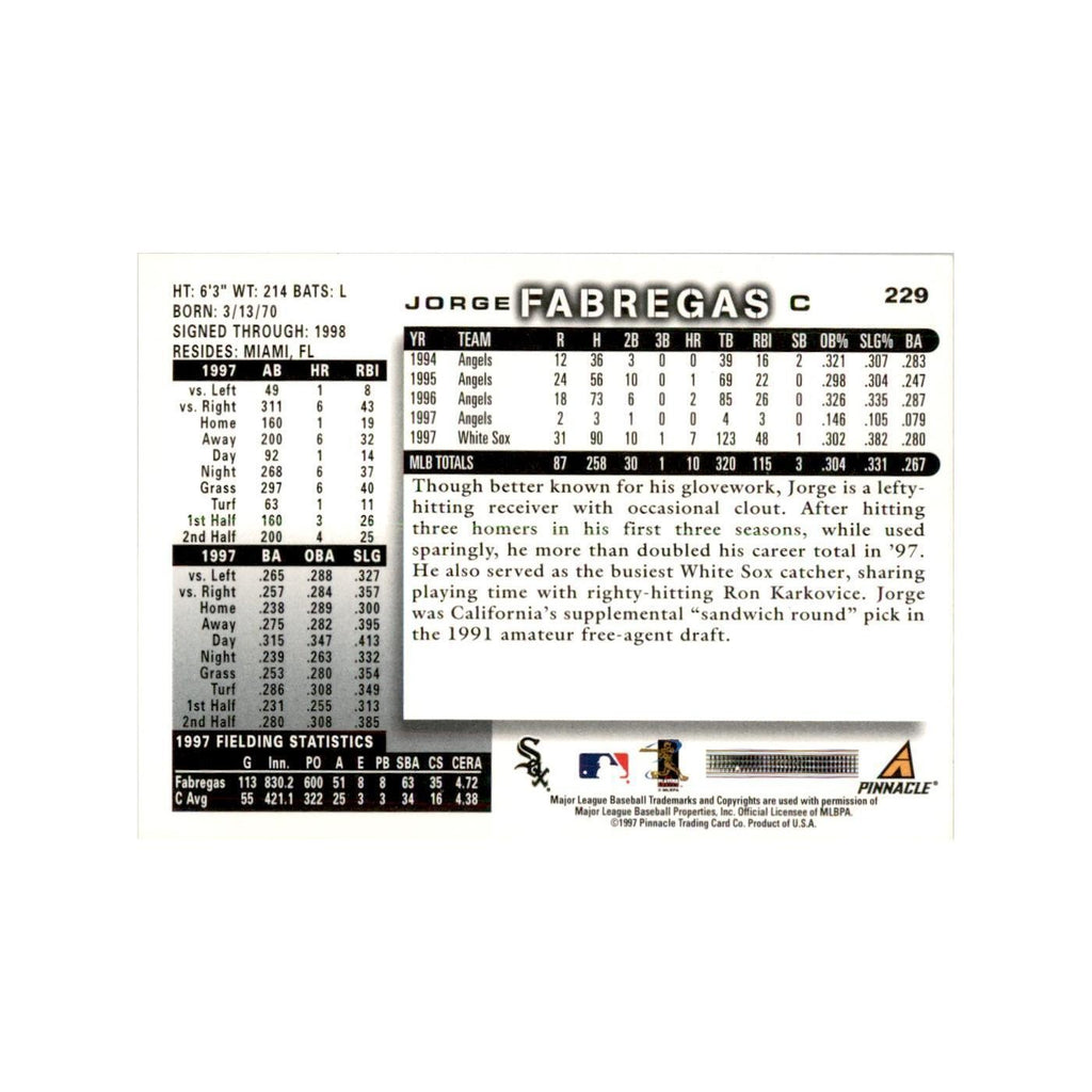 1998 Score Jorge Fabregas Baseball Cards #229