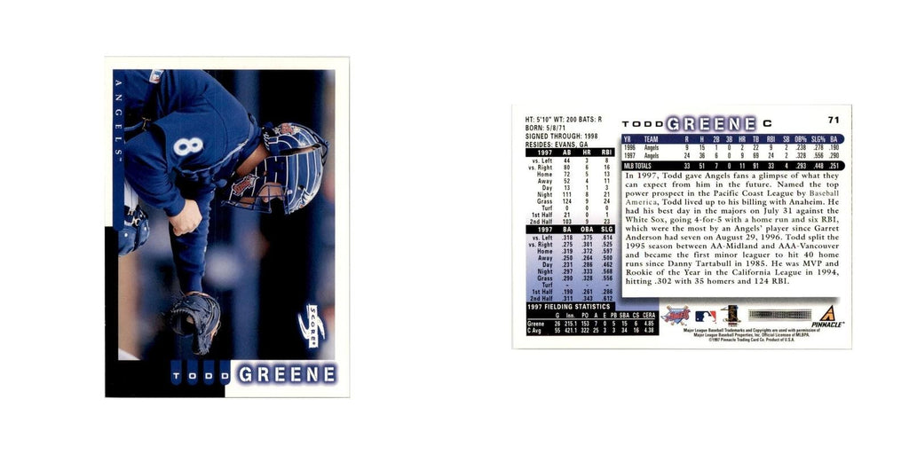 1998 Score Todd Greene Baseball Cards #71
