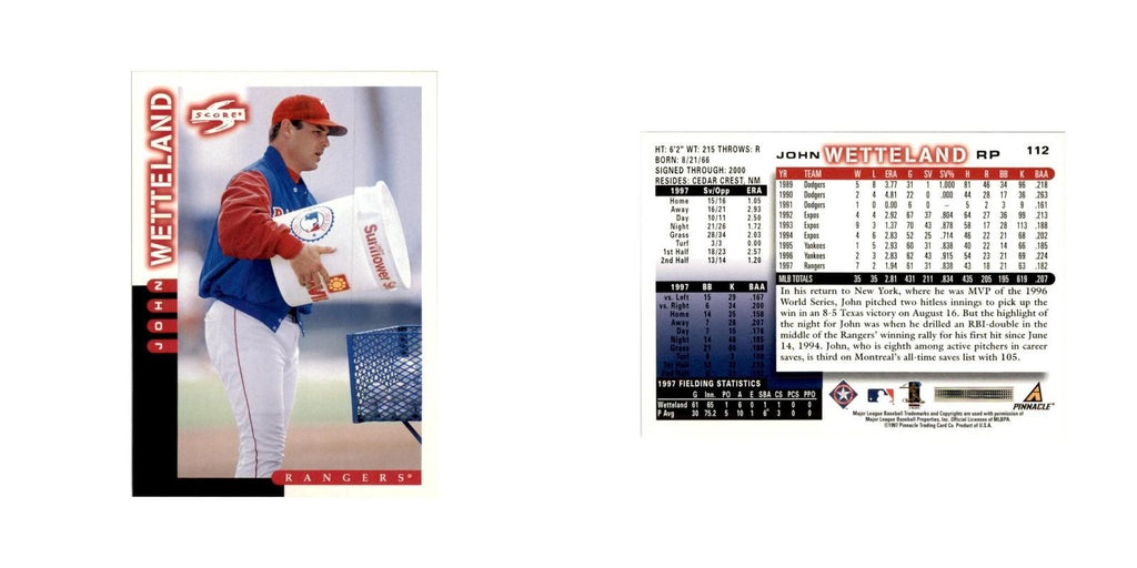 1998 Score John Wetteland Baseball Cards #112