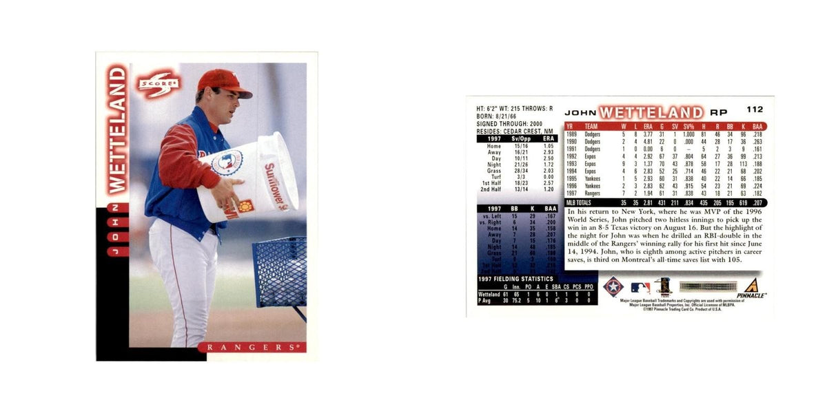 1998 Score John Wetteland Baseball Cards #112