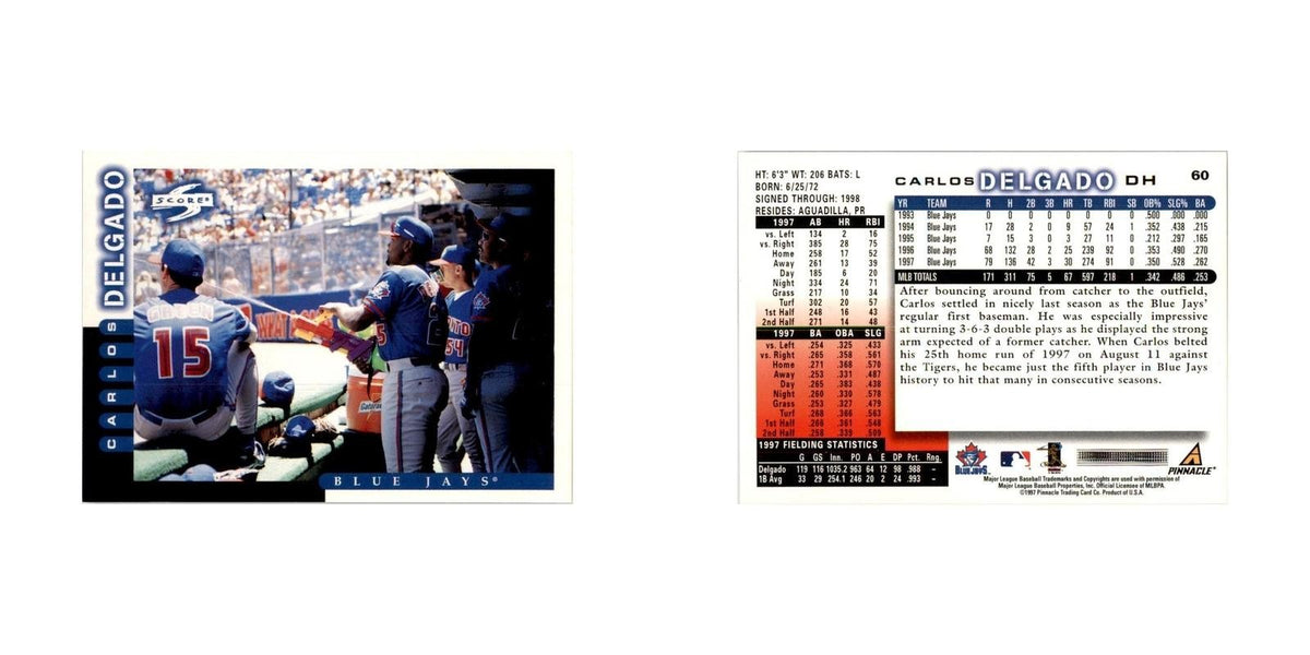 1998 Score Carlos Delgado Baseball Cards #60