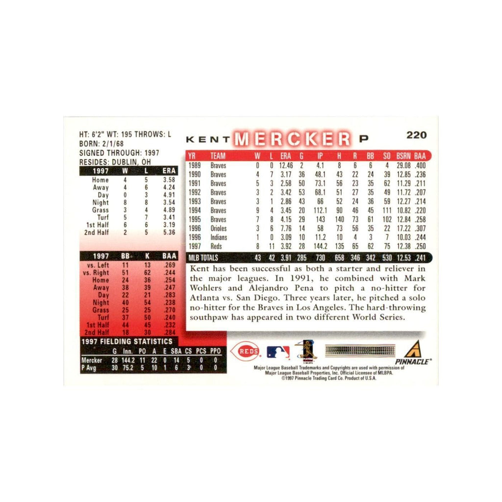 1998 Score Kent Mercker Baseball Cards #220