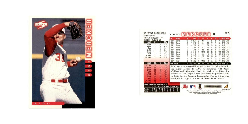 1998 Score Kent Mercker Baseball Cards #220