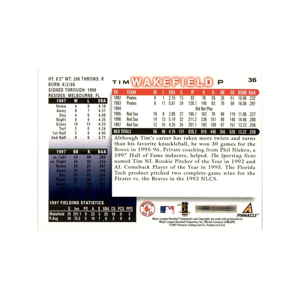 1998 Score Tim Wakefield Baseball Cards #36