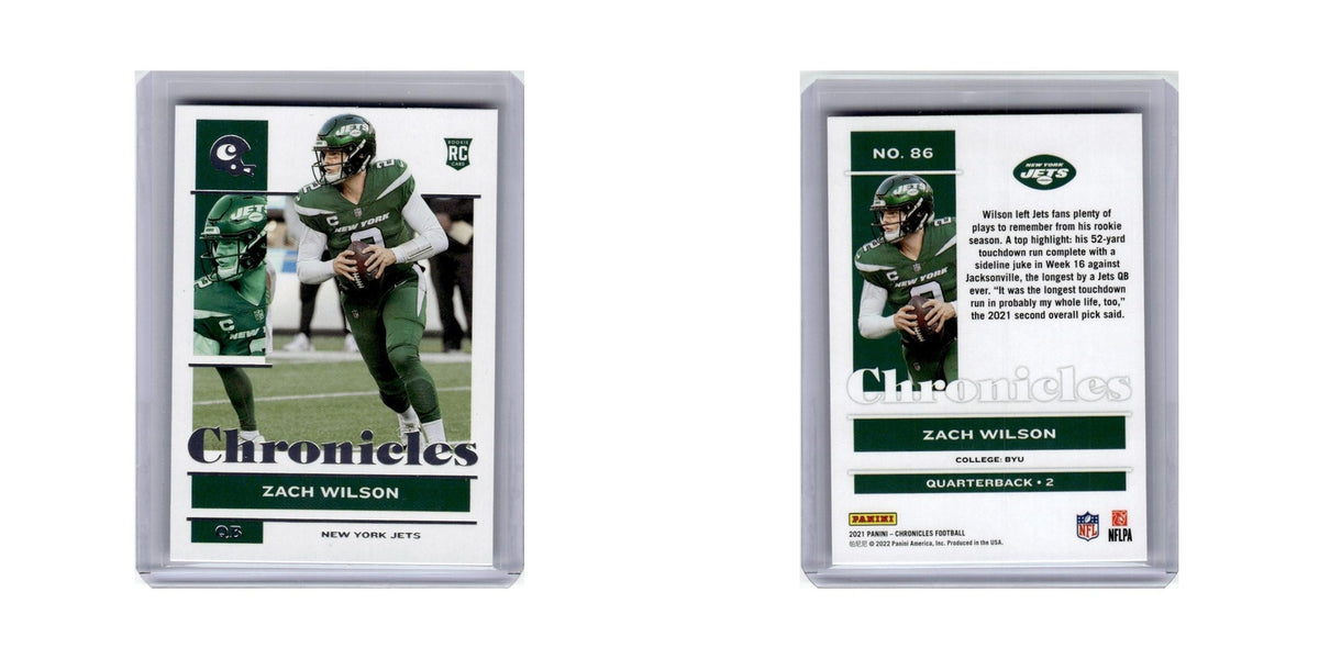 Zach Wilson Rookie 2021 Panini Chronicles #86 New York Jets Football Card NM