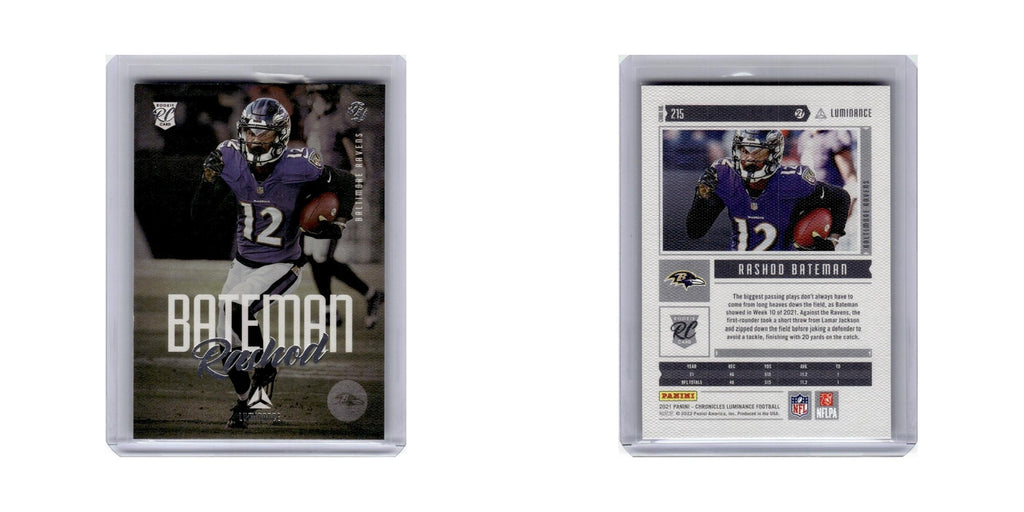 Rashod Bateman Rookie 2021 Panini Chronicles Luminance #215 Baltimore Ravens NM
