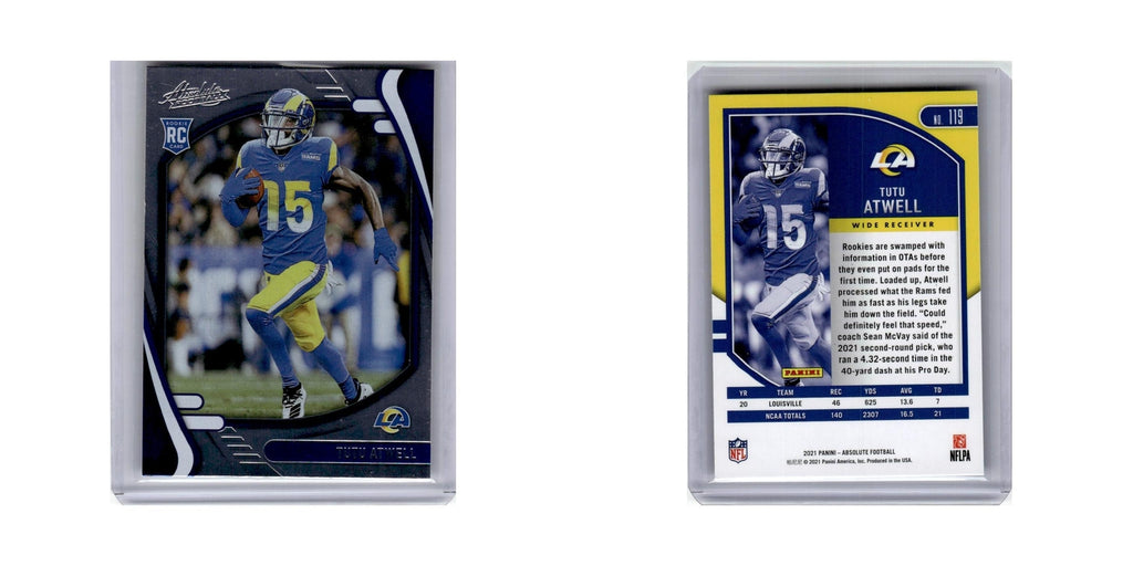 Tutu Atwell Rookie 2021 Panini Absolute #119 Los Angeles Rams Football Card NM