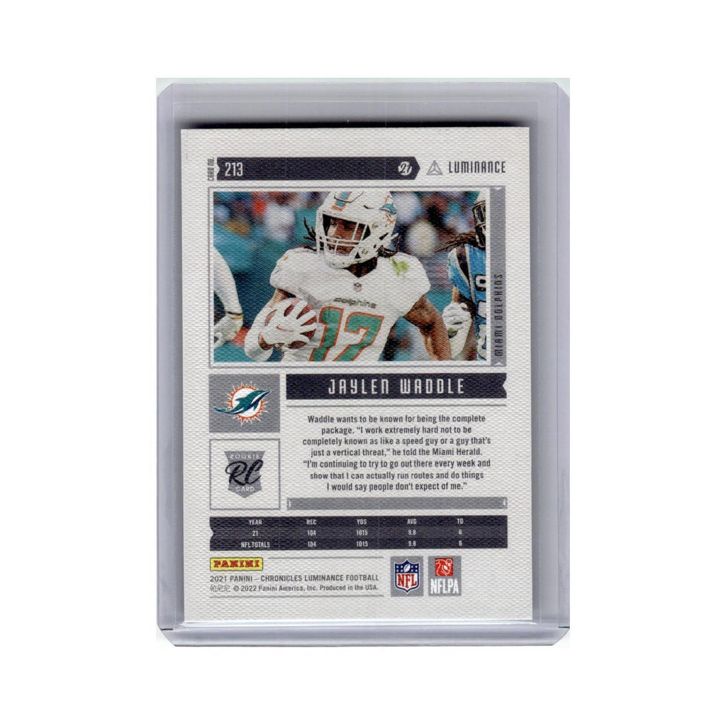 Jaylen Waddle Rookie 2021 Panini Chronicles Luminance #213 Miami Dolphins NM