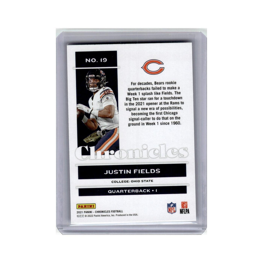 Justin Fields Rookie 2021 Panini Chronicles #19 Chicago Bears Football Card NM