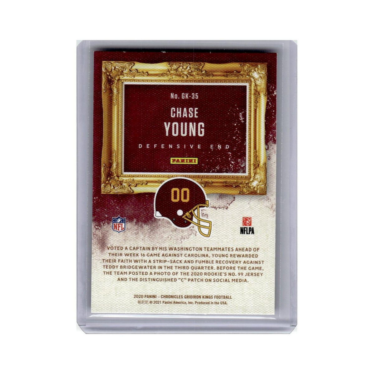 Chase Young Rookie 2020 Panini Chronicles Gridiron Kings #GK-35 NM