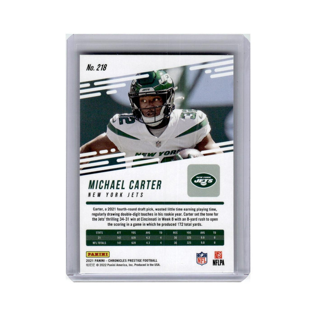 Michael Carter Rookie 2021 Panini Prestige #218 New York Jets Football Card NM