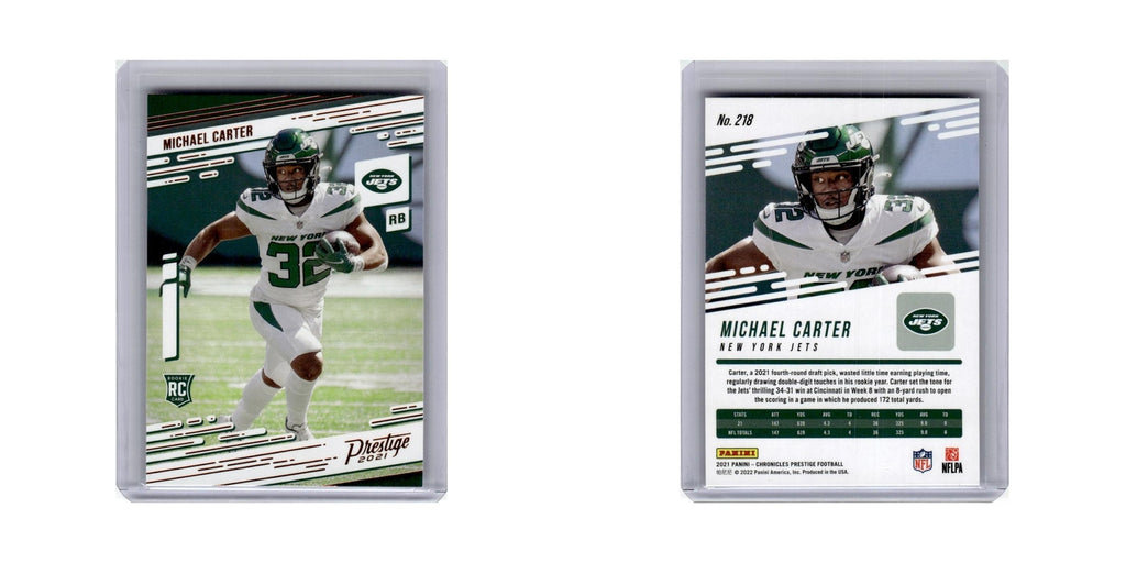 Michael Carter Rookie 2021 Panini Prestige #218 New York Jets Football Card NM