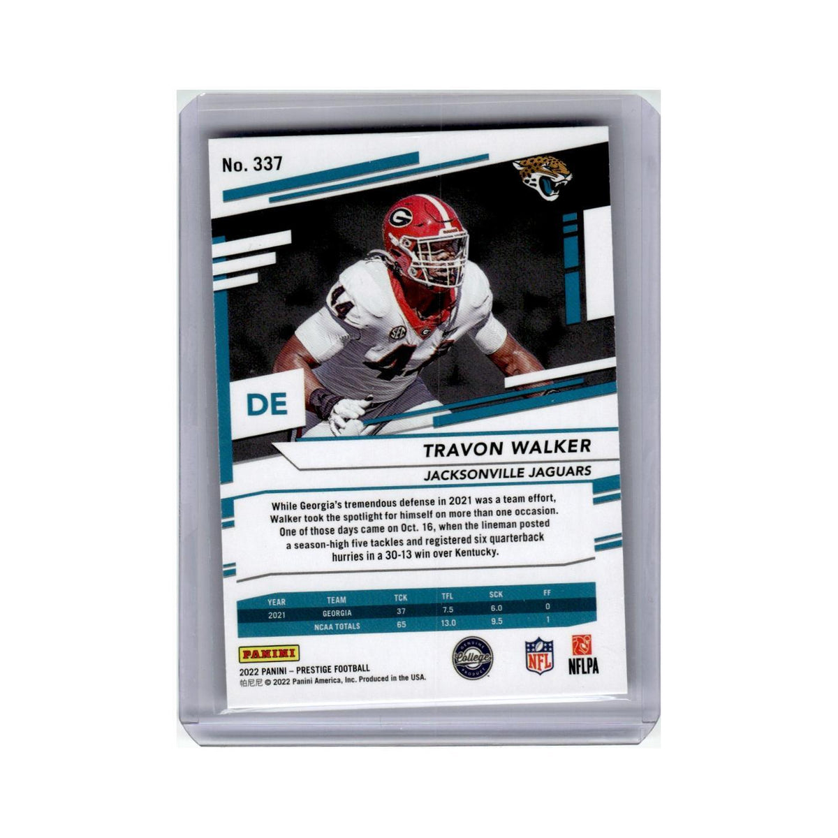 Travon Walker Rookie 2022 Panini Prestige Xtra Points #337 Jaguars NM