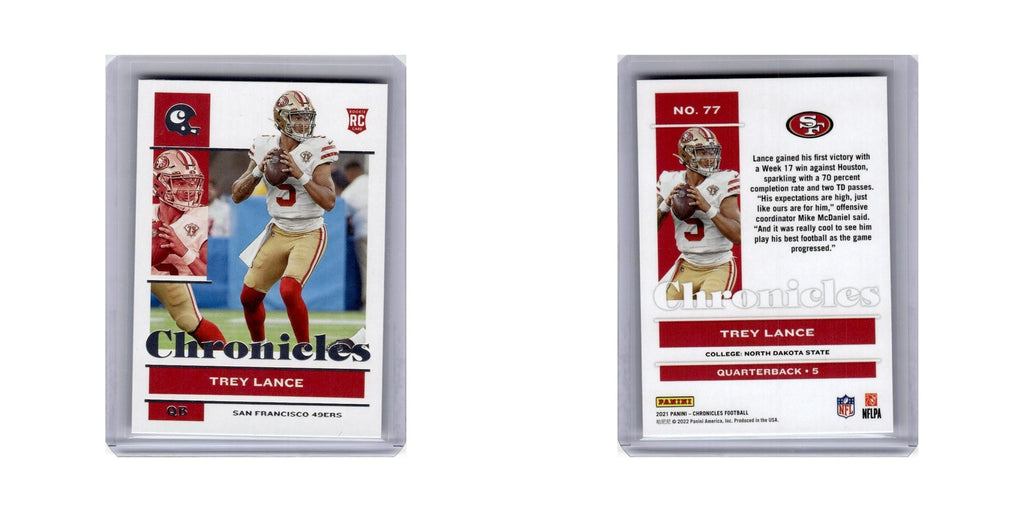 Trey Lance Rookie 2021 Panini Chronicles #77 San Francisco 49ers NM