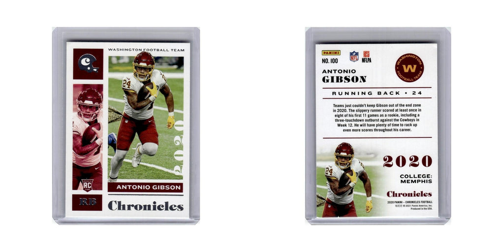 Antonio Gibson Rookie 2020 Panini Chronicles #100 Washington Football Card NM