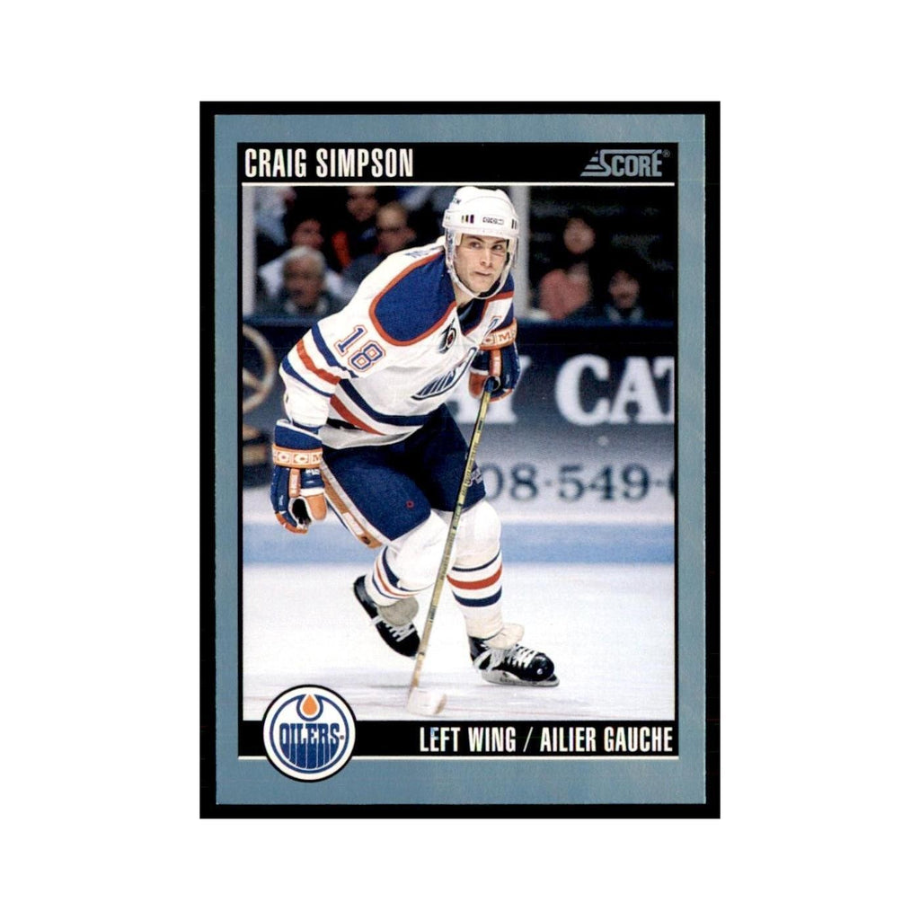 1992 Score Canadian Craig Simpson Edmonton Oilers #260