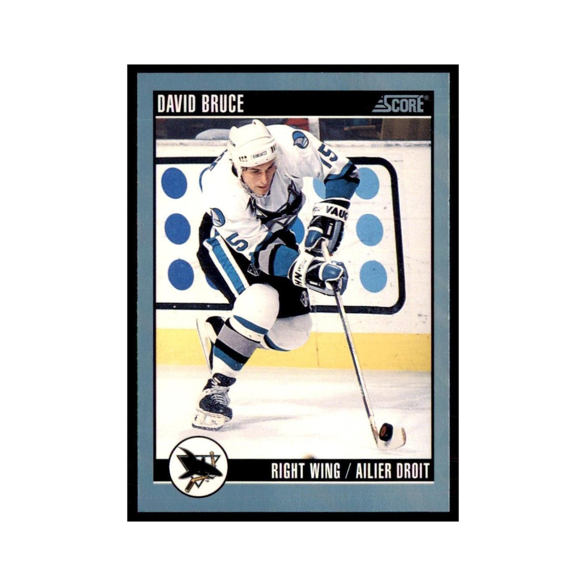 1992 Score Canadian David Bruce San Jose Sharks #301
