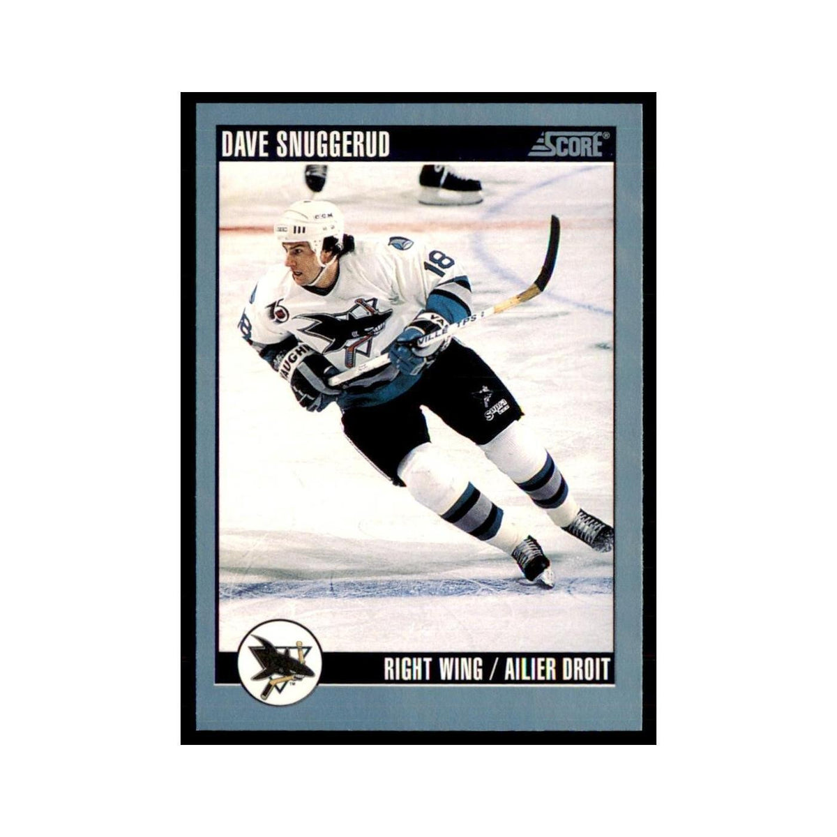 1992 Score Canadian Dave Snuggerud San Jose Sharks #182