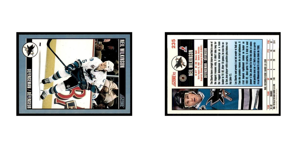 1992 Score Canadian Neil Wilkinson San Jose Sharks #235