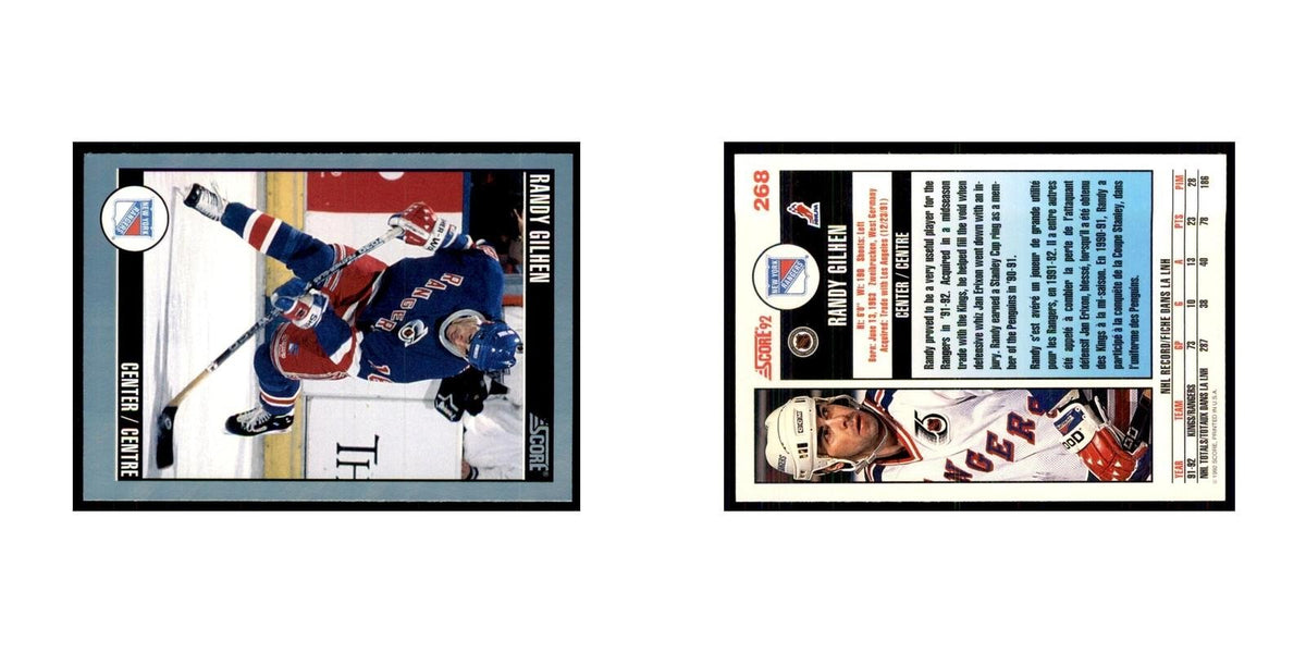 1992 Score Canadian Randy Gilhen New York Rangers #268