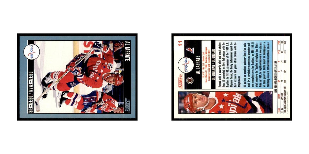 1992 Score Canadian Al Iafrate Washington Capitals #11