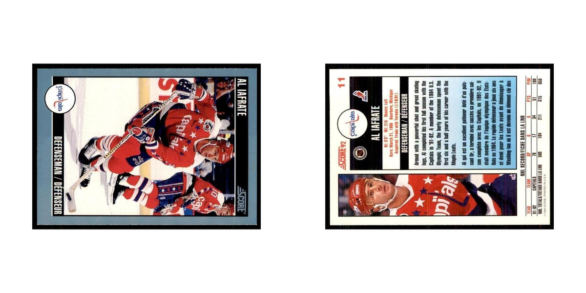 1992 Score Canadian Al Iafrate Washington Capitals #11