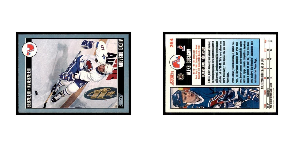 1992 Score Canadian Alexei Gusarov Quebec Nordiques #264
