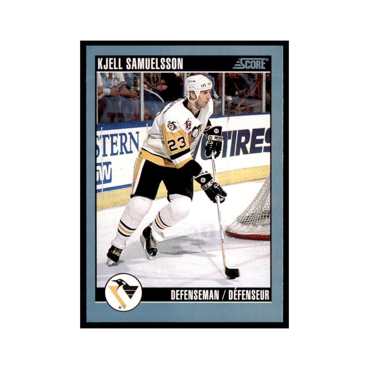 1992 Score Canadian Kjell Samuelsson Pittsburgh Penguins #195