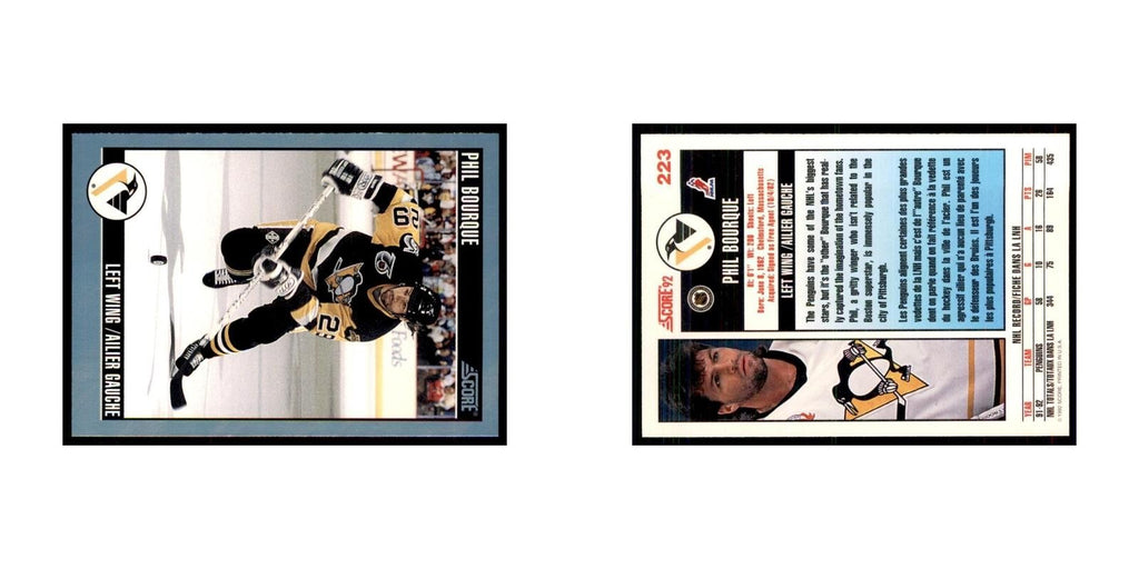 1992 Score Canadian Phil Bourque Pittsburgh Penguins #223