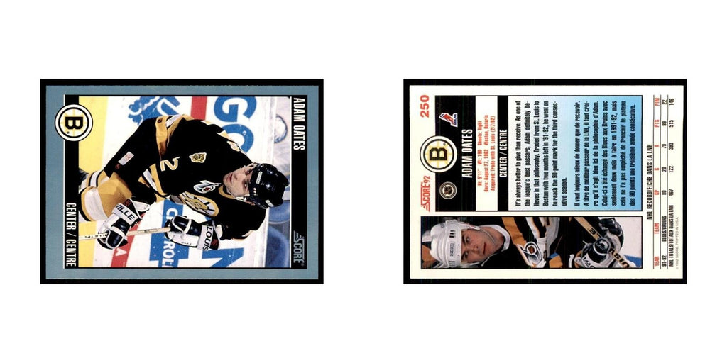 1992 Score Canadian Adam Oates Boston Bruins #250