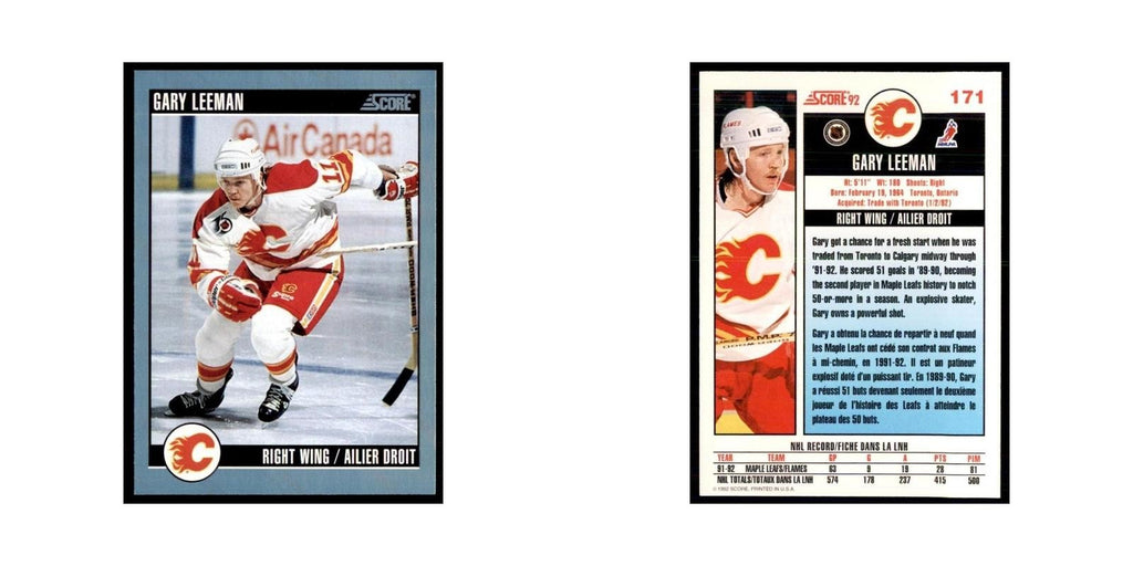1992 Score Canadian Gary Leeman Calgary Flames #171