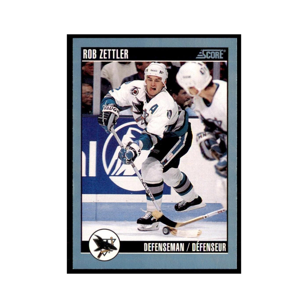 1992 Score Canadian Rob Zettler San Jose Sharks #191