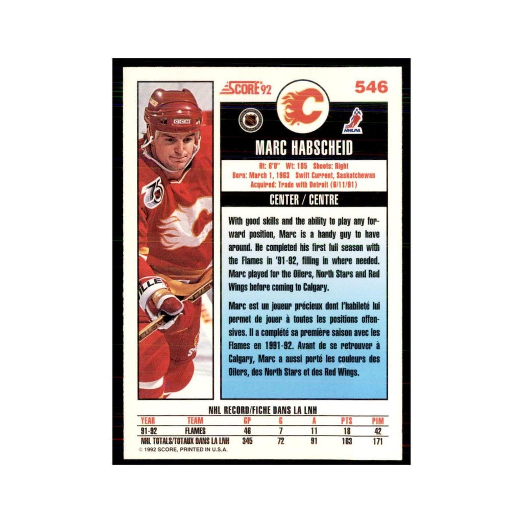 1992 Score Canadian Marc Habscheid Calgary Flames #546