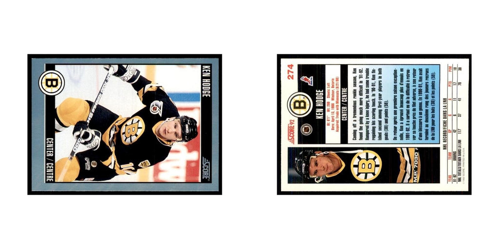 1992 Score Canadian Ken Hodge Boston Bruins #274