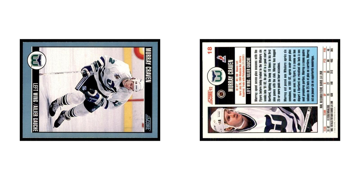 1992 Score Canadian Murray Craven Hartford Whalers #18