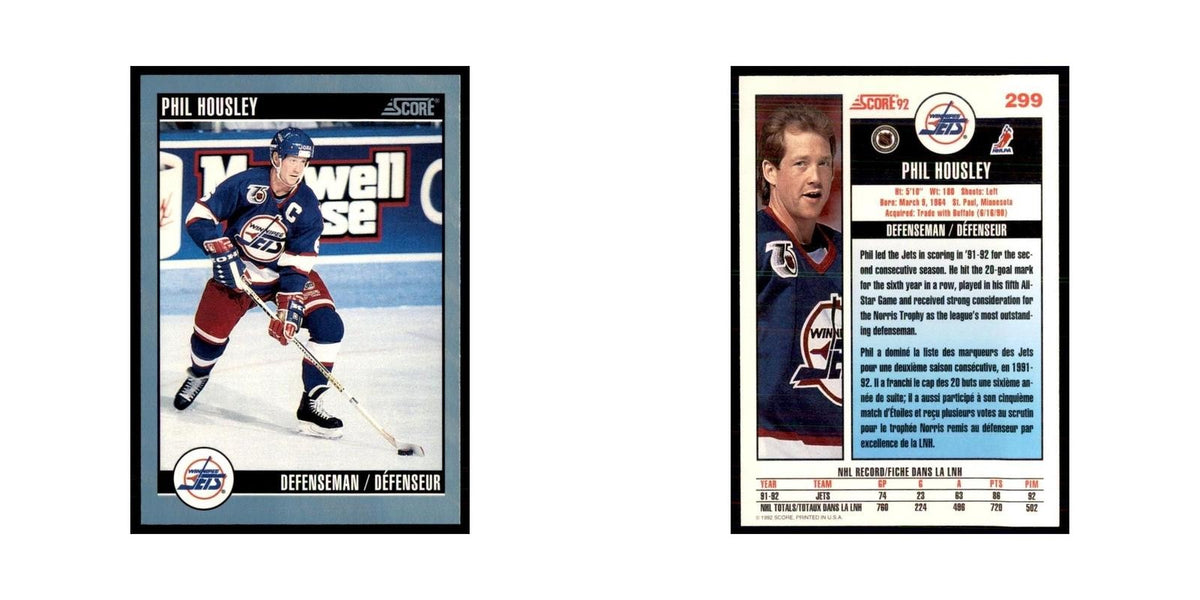 1992 Score Canadian Phil Housley Winnipeg Jets #299