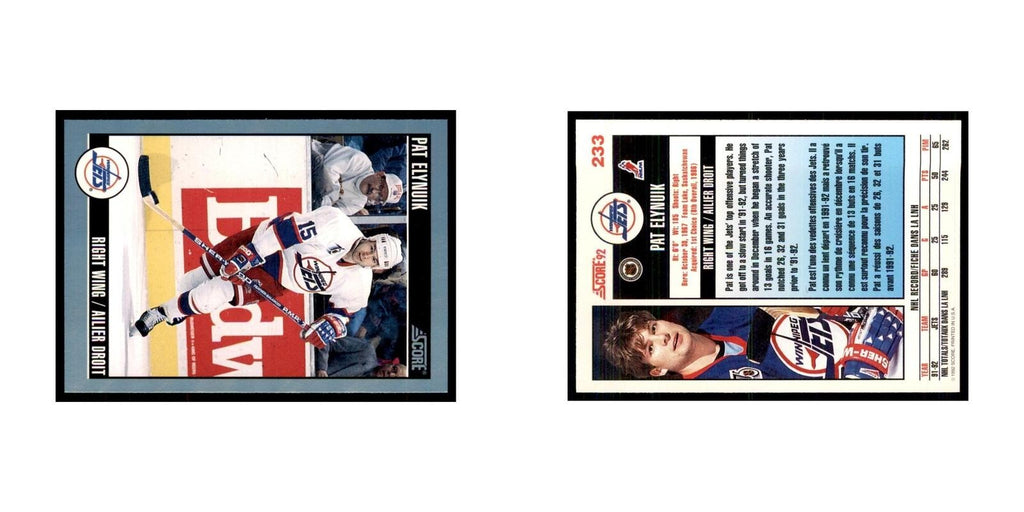 1992 Score Canadian Pat Elynuik Winnipeg Jets #233