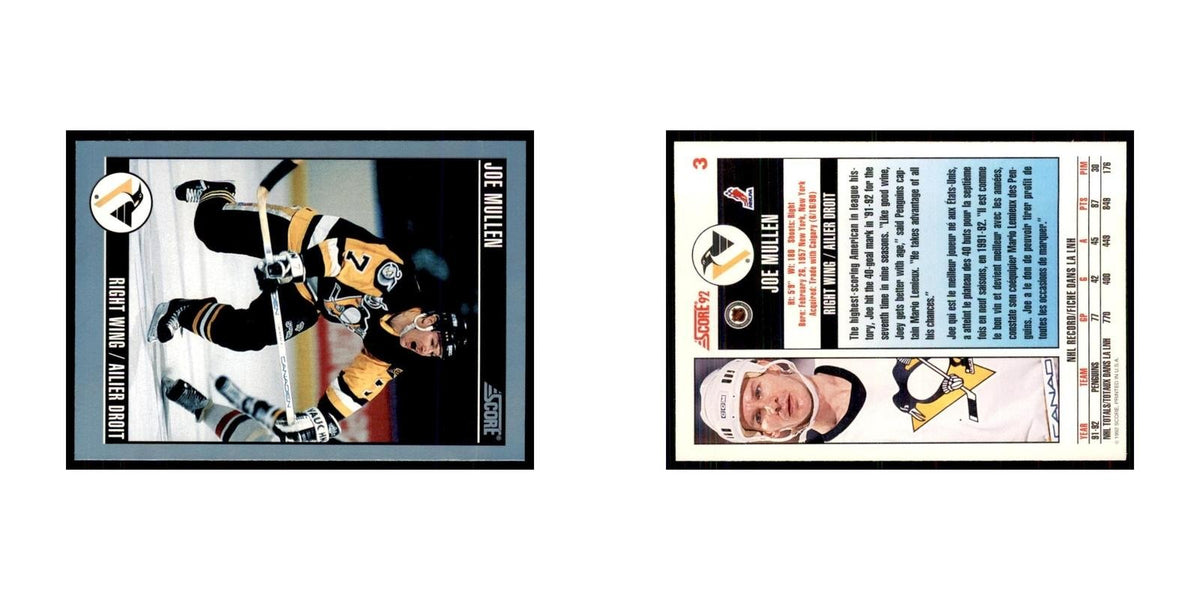 1992 Score Canadian Joe Mullen Pittsburgh Penguins #3