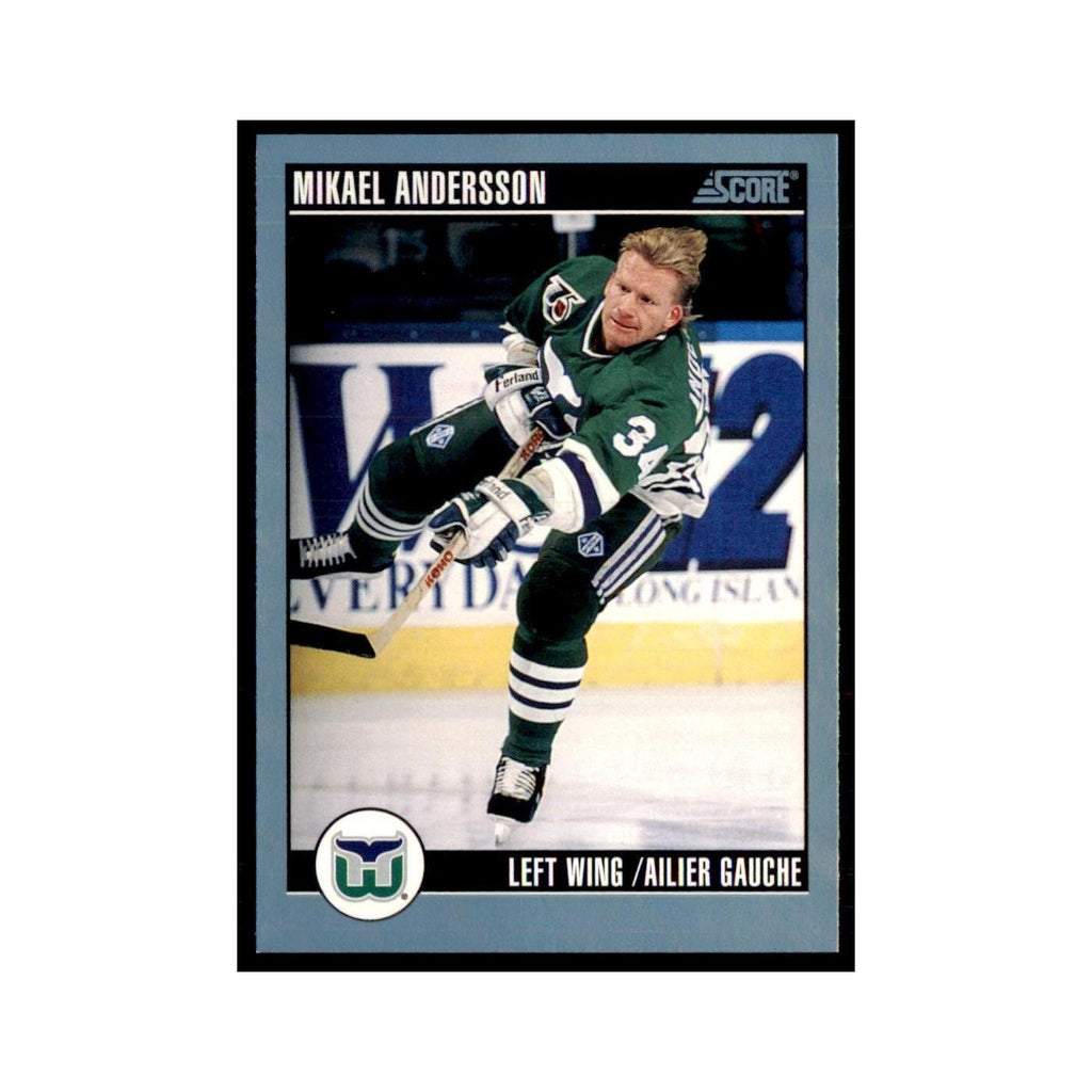 1992 Score Canadian Mikael Andersson Hartford Whalers #215