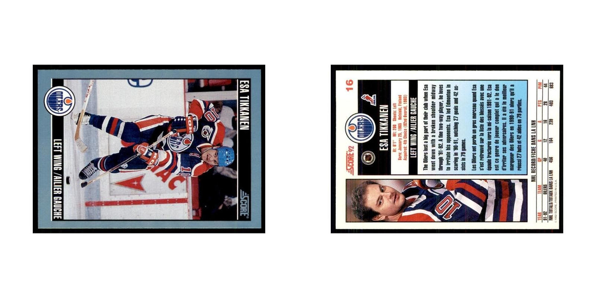 1992 Score Canadian Esa Tikkanen Edmonton Oilers #16