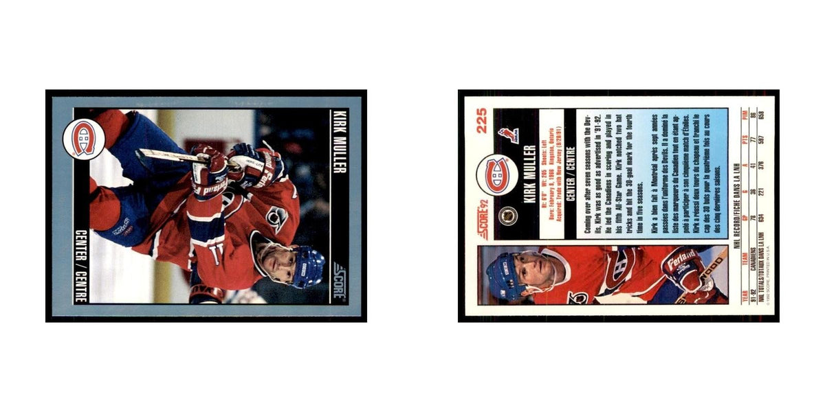 1992 Score Canadian Kirk Muller Montreal Canadiens #225